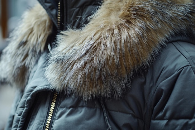 Vector fur collar on a jacket