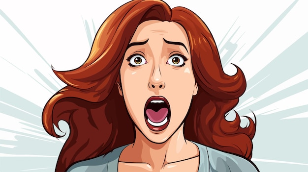 Furious Cartoon Woman Shouting in Anger Illustration