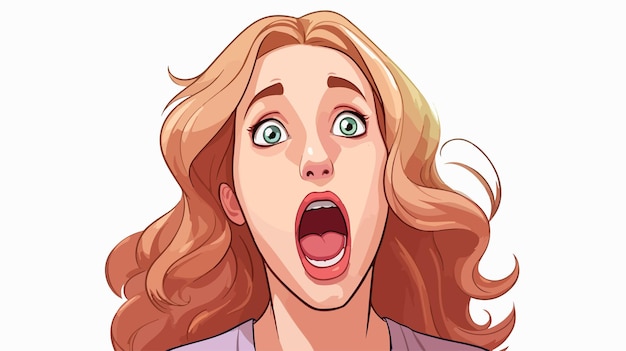 Furious Cartoon Woman Shouting in Anger Illustration