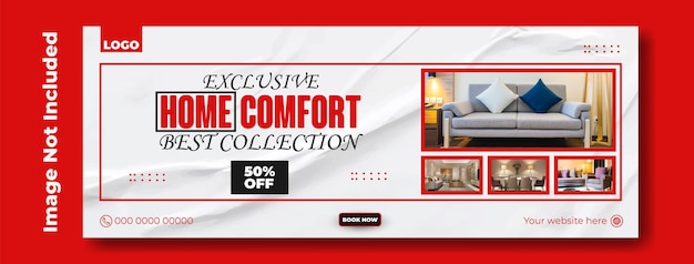 Vector furniture ads cover template design