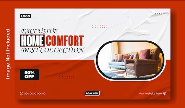 Furniture advertise web banner template design