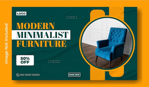 Furniture advertise web banner template design