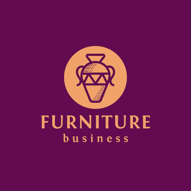 Furniture antique vase logo design