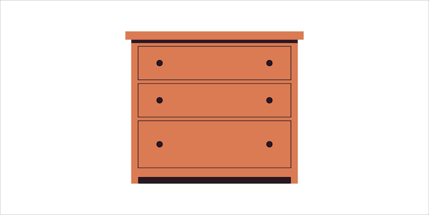 Vector furniture cabinet and home drawer design flat vector illustration