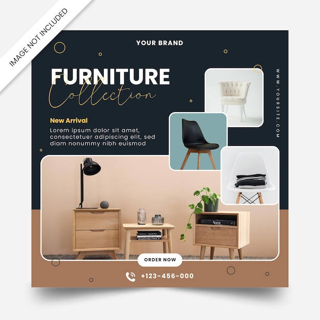 Furniture collection sale social media post design template