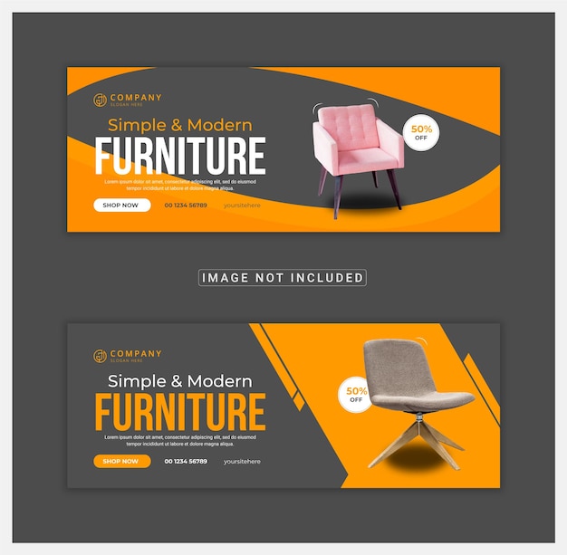 Furniture facebook cover page and web banner design