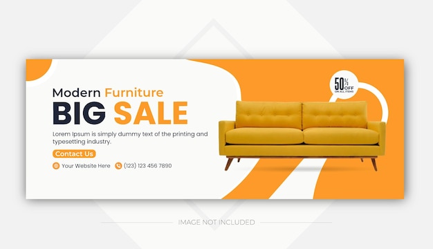 Furniture facebook cover profile page and web banner template