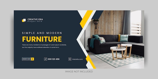 Furniture Facebook cover and social media banner template Premium Vector