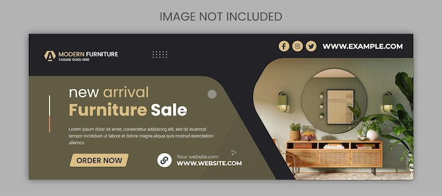 Furniture facebook cover and web banner template