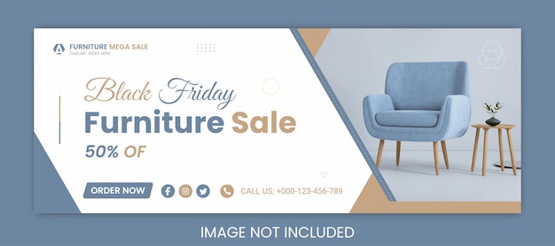 Furniture facebook cover and web banner template