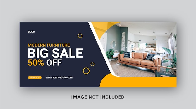 Furniture facebook cover and web banner template