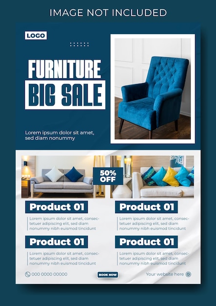 Furniture flyer template design