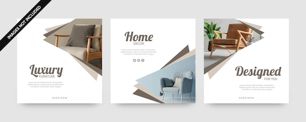 Furniture and home decor shop social media post templates