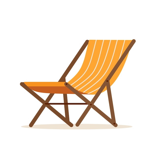 Furniture icon for summer patio Restaurant or cafe wooden chair for beach holiday