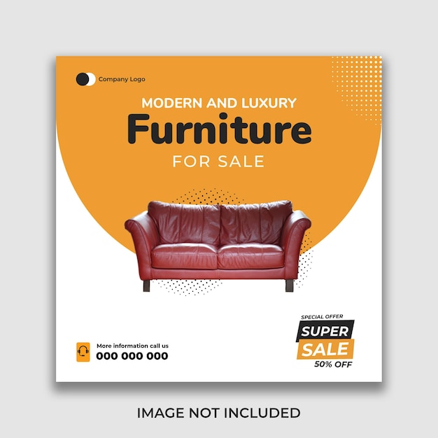 Furniture instagram post and social media template