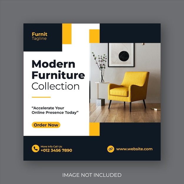 Furniture instagram social media post and template