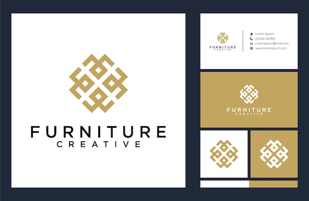 Furniture logo and business card template