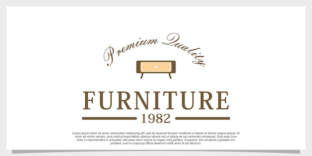 Furniture logo design vector with creative concept for your businees