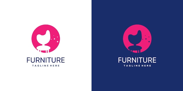 Furniture logo design with modern concept Premium Vector