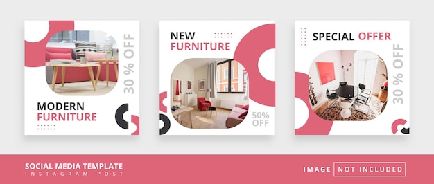 Furniture minimal square social media promotion templates