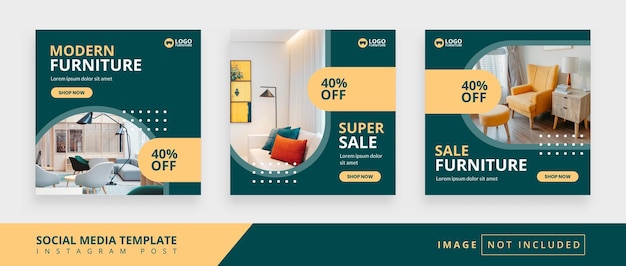 Furniture minimal square social media promotion templates