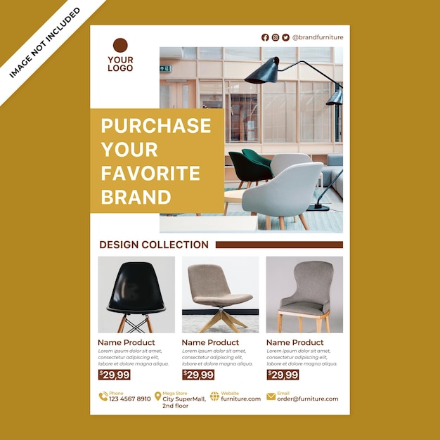 Furniture poster promotion in flat design style