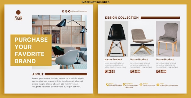 Furniture Promotion Feed Instagram in Flat Design Style