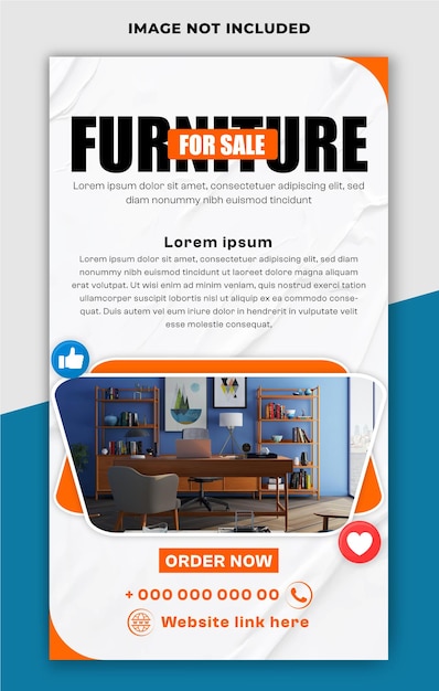 Furniture sale ads story template design