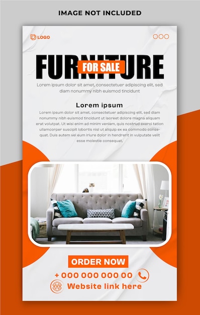 Furniture sale ads story template design