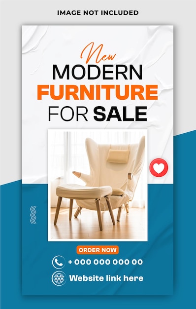 Furniture sale ads story template design