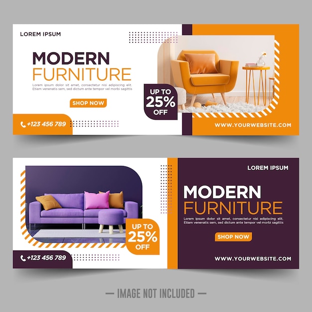 Furniture sale banner design template