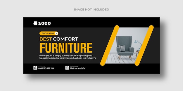 Furniture sale banner template and social media cover facebook cover