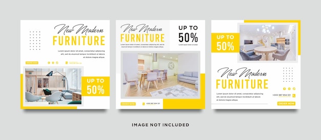 Furniture sale banner template Social media instagram feed post