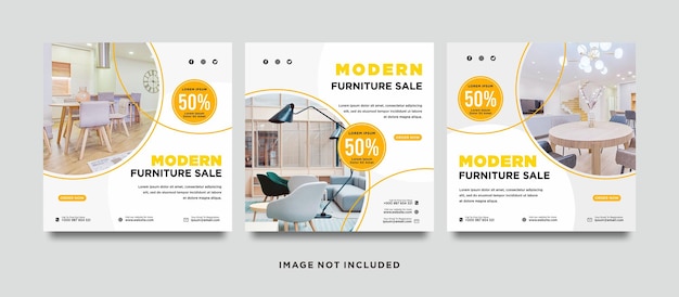 Furniture sale banner template Social media instagram feed post