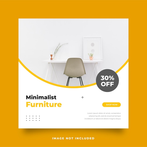 Furniture sale banner template for social media instagram