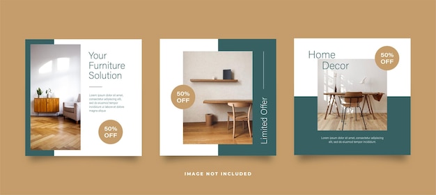 Furniture sale banner template for social media instagram