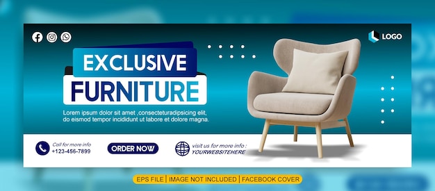 furniture sale facebook cover banner template