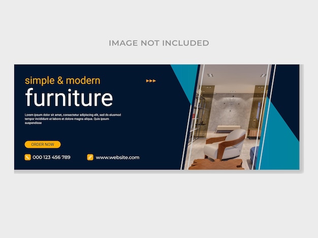 Furniture sale facebook cover page Free Vector