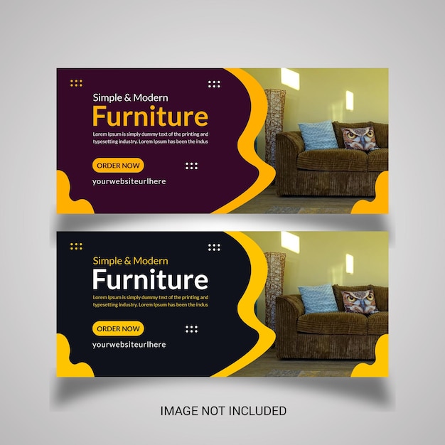 Furniture sale Facebook cover template design