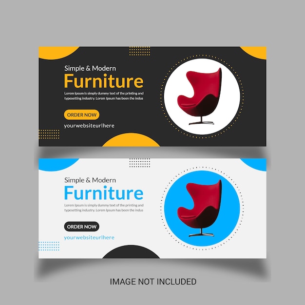 Furniture sale Facebook cover template design