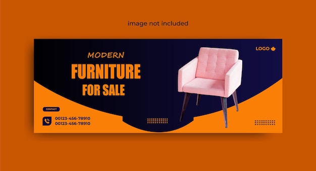 Furniture sale facebook cover vector template Free