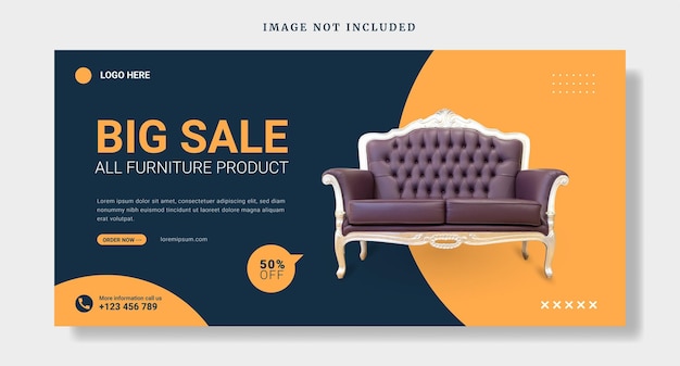 Furniture sale horizontal banner