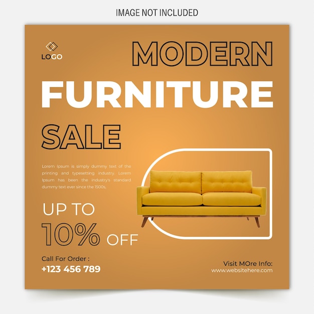 Furniture sale Instagram and facebook post and social media template design