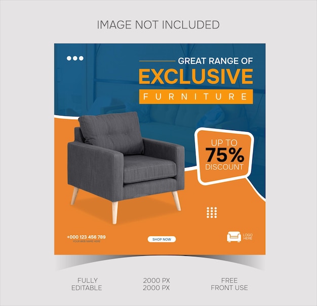 Furniture sale Instagram post and Social media template.