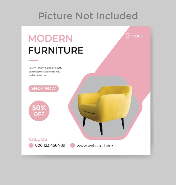 Furniture sale instagram post and social media template