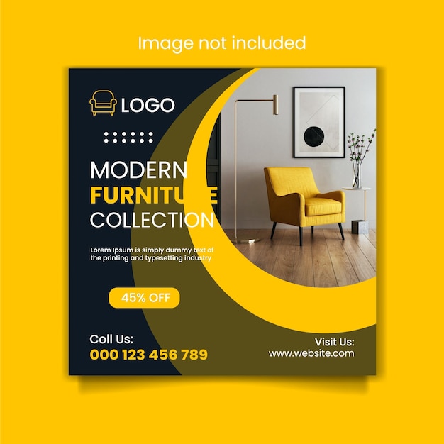 Furniture sale instagram and social media post template banner