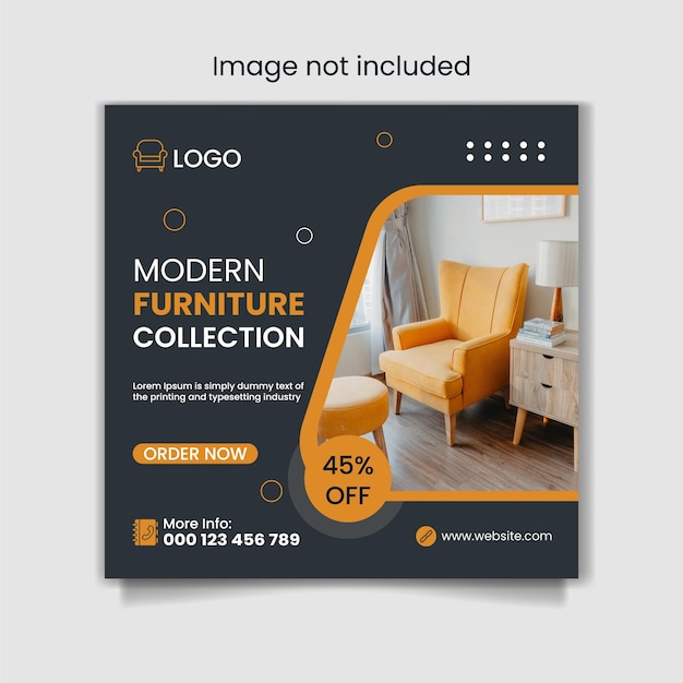 Furniture sale instagram and social media post template banner