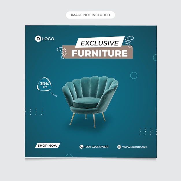 Furniture sale Instagram social media post Template