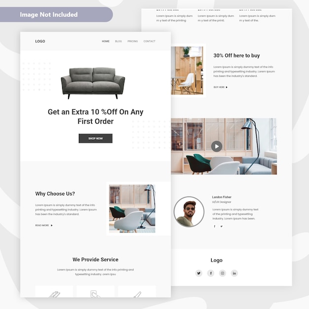 Furniture sale landing page design