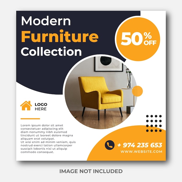 Furniture sale offer and social media template